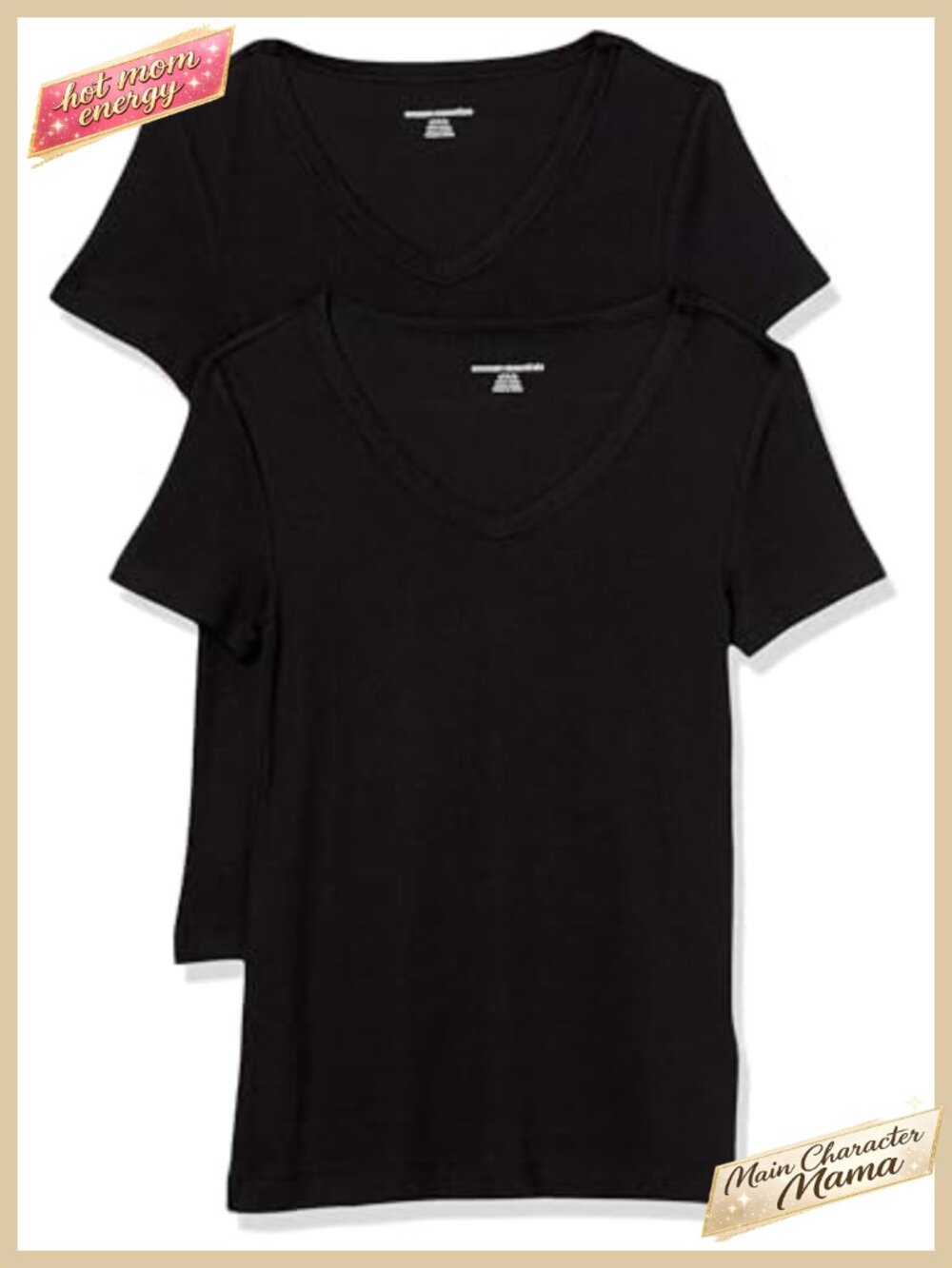 Women's 2-Pack Slim-Fit Short-Sleeve V-Neck T-Shirt Cotton Modal Micro Rib